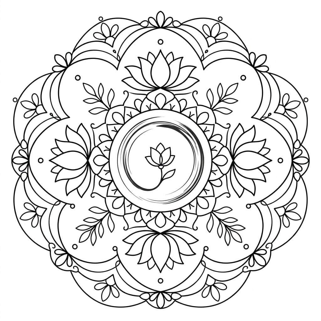 Refined Ensō Mandala Pattern Mandalas