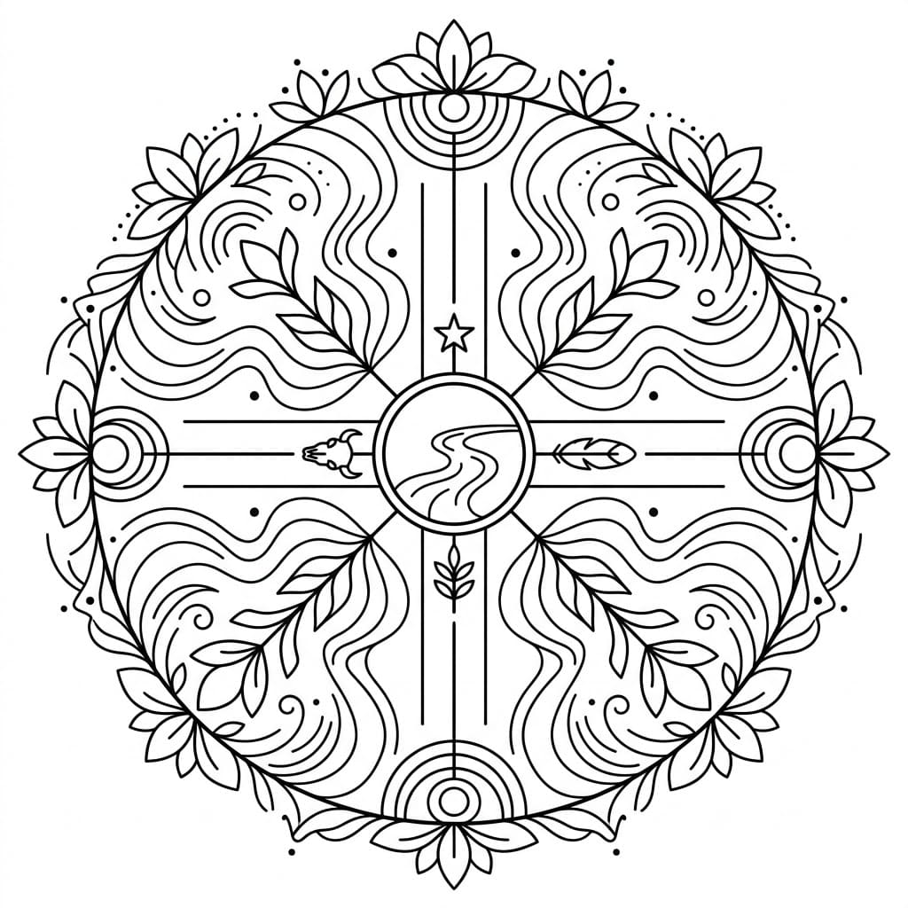 River Medicine Wheel Mandala Design Mandalas
