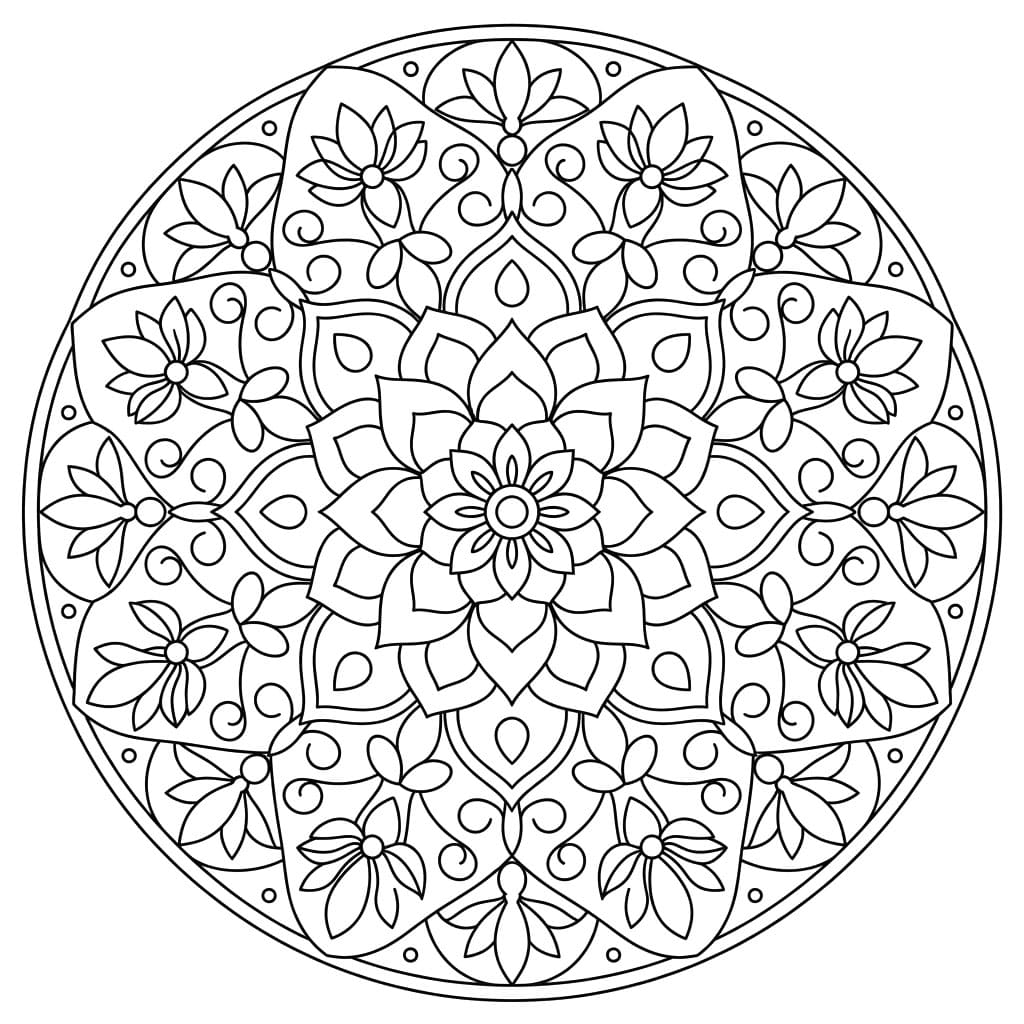 Sacred Bloom Symmetry Mandala Template Mandalas