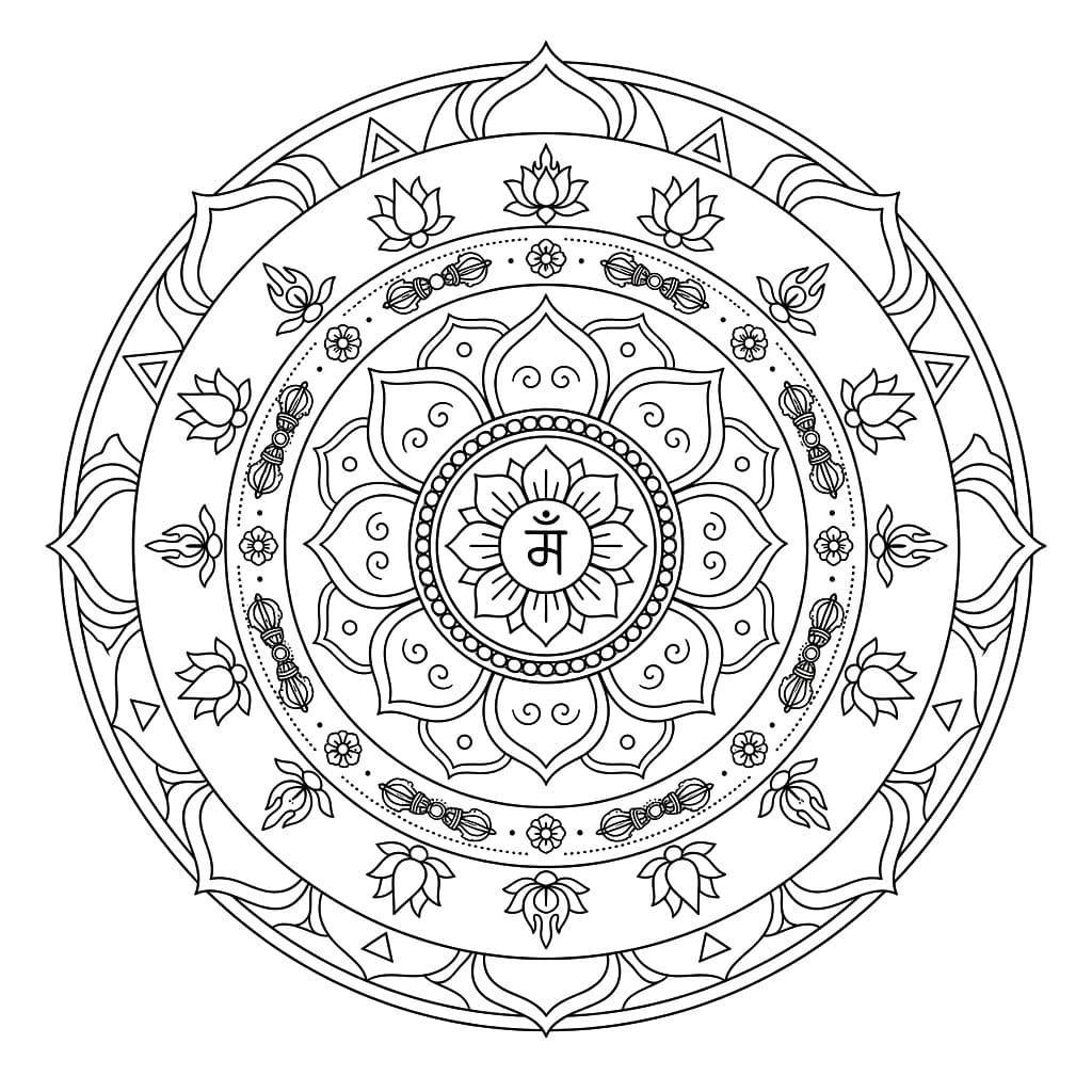 Serene Chakrasamvara Mandala Pattern Mandalas