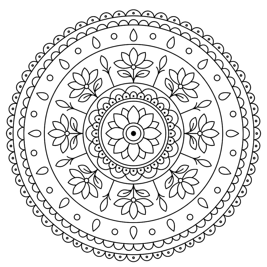 Serene Jnanadakini Mandala Template Mandalas