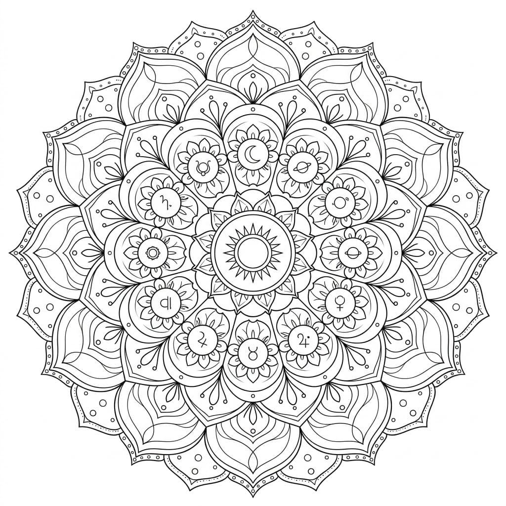 Serene Orbit Navagraha Mandala Art Mandalas