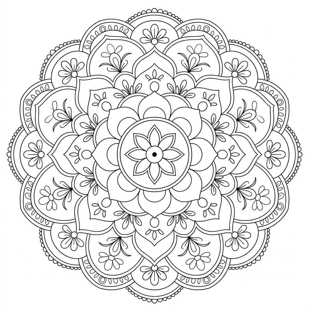 Serene Pattern Healing Mandala Worksheet Mandalas