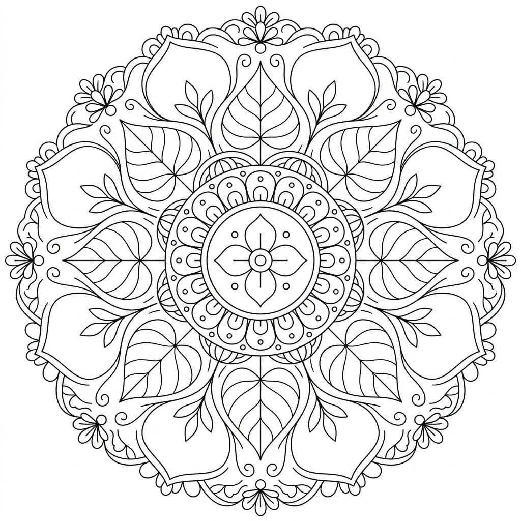 Serene Petal Bodhi Mandala Design Mandalas