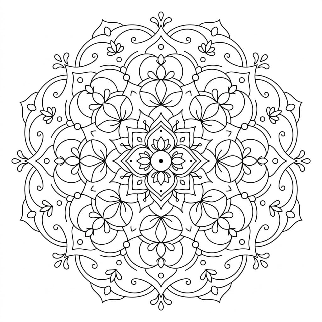 Serene Teaching Mandala Template Mandalas
