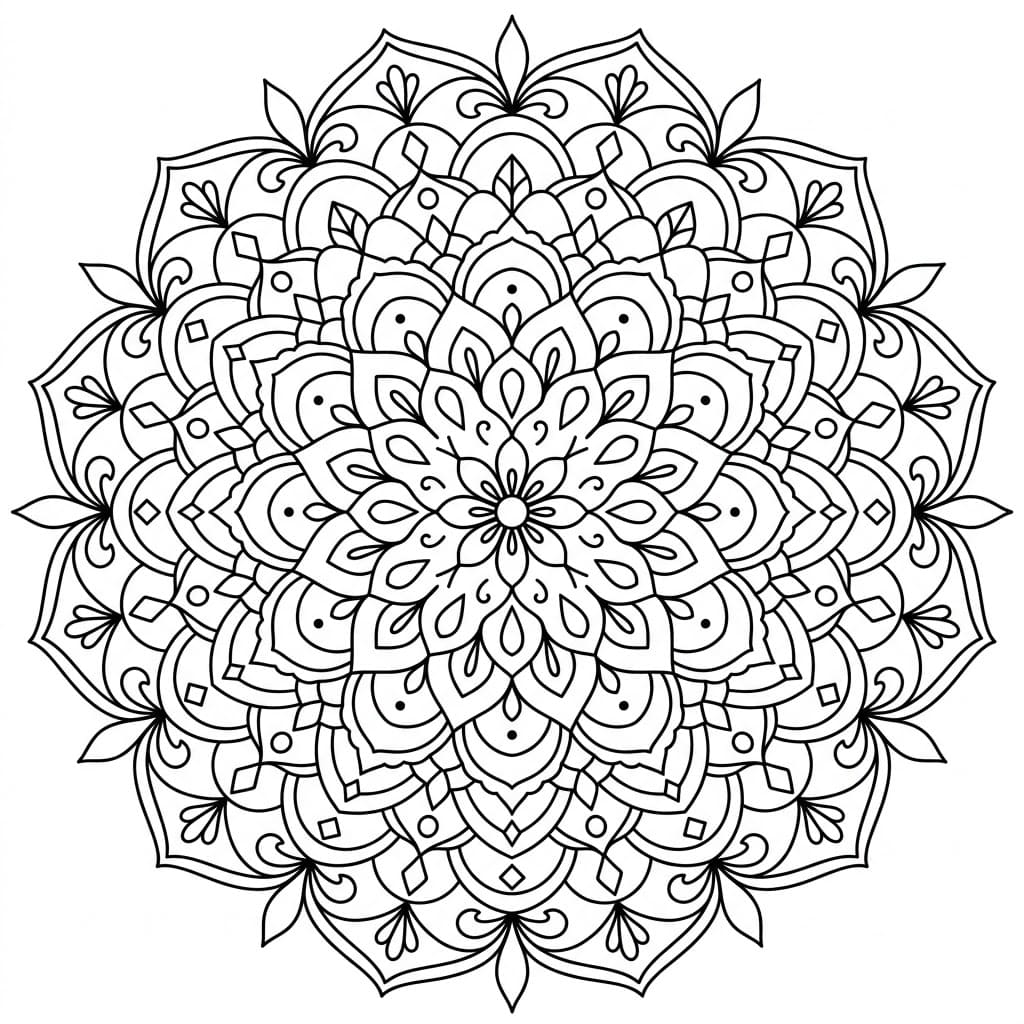 Serene Trika Mandala Template Mandalas