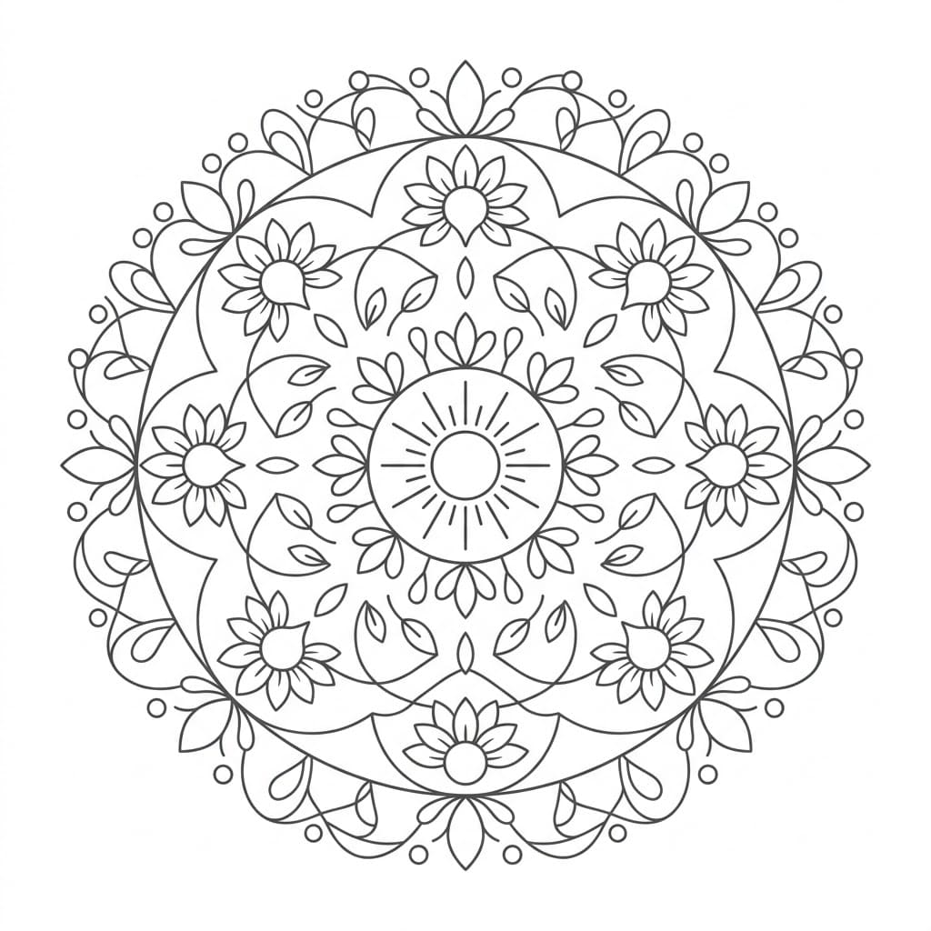 Solar Pattern Mandala Activitie Mandalas