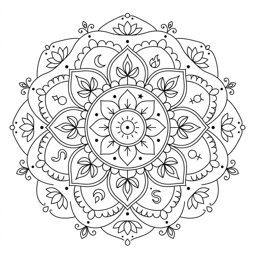 Spiritual Glow Navagraha Mandala Art Mandalas