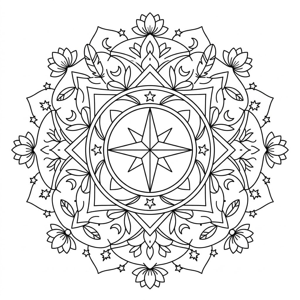 Star Medicine Wheel Mandala Design Mandalas