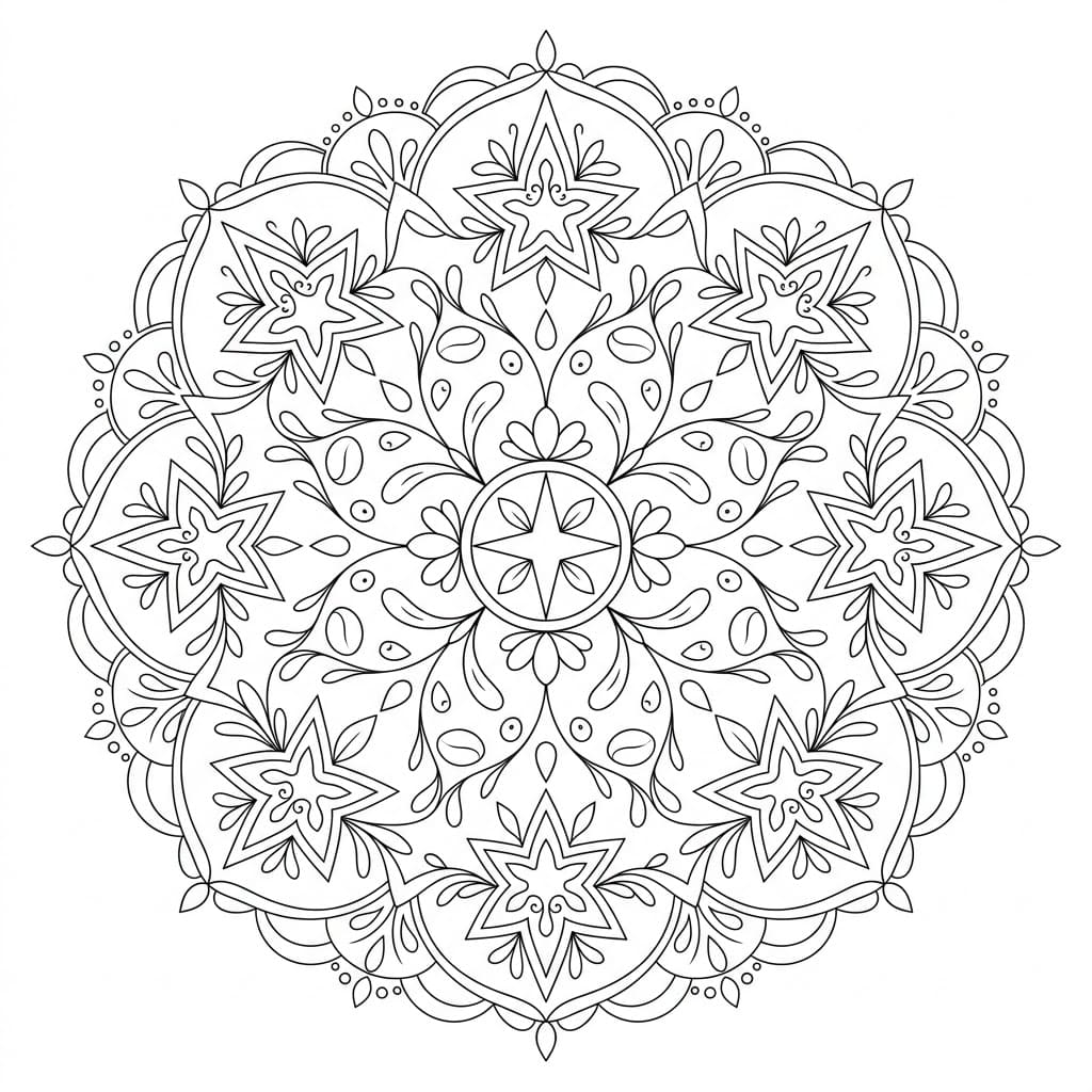 Star Teaching Mandala Template Mandalas