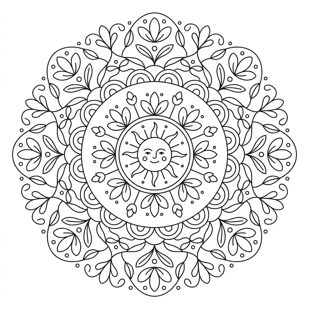 Sun Teaching Mandala Template Mandalas