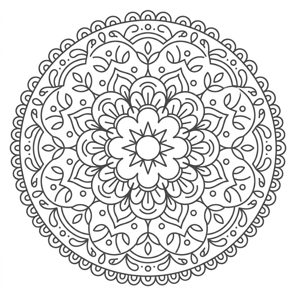 Sunburst Color Mandala Printable Mandalas