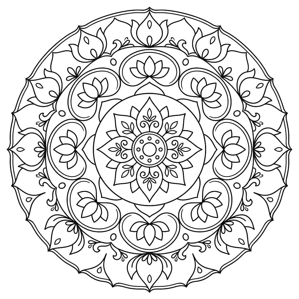 Tranquil Jnanadakini Mandala Template Mandalas