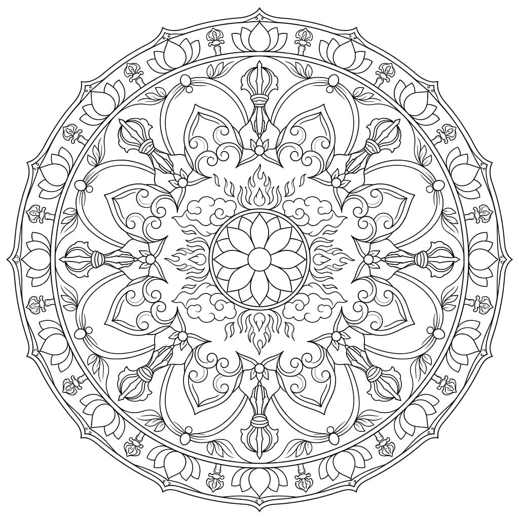 Tranquil Vajrabhairava Mandala Design Mandalas