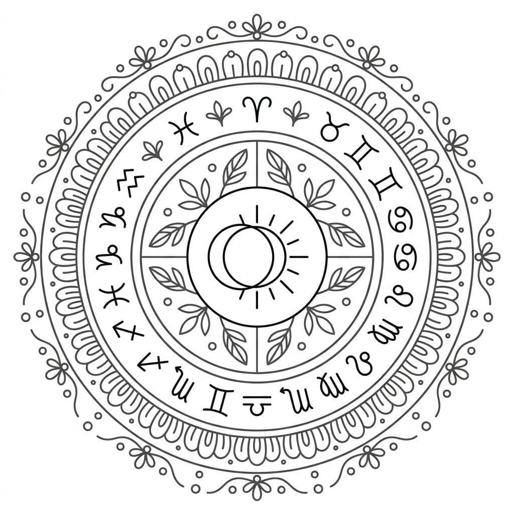 Whisper Zodiac Mandala Learning Sheet Mandalas