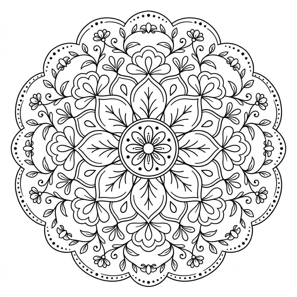 Wild Bloom Color Mandala Printable Mandalas