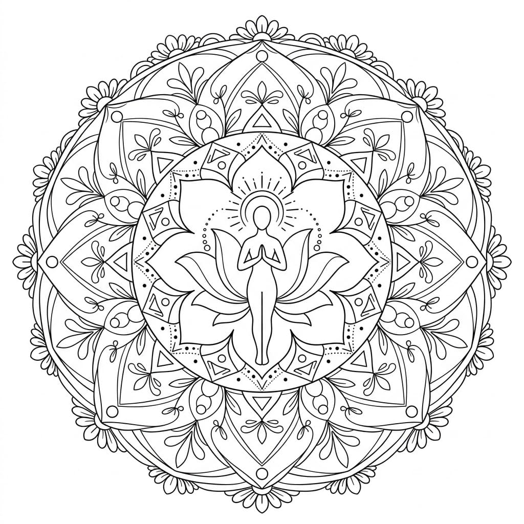 Amber Upright-Figure Mandala Geometry Page Mandalas