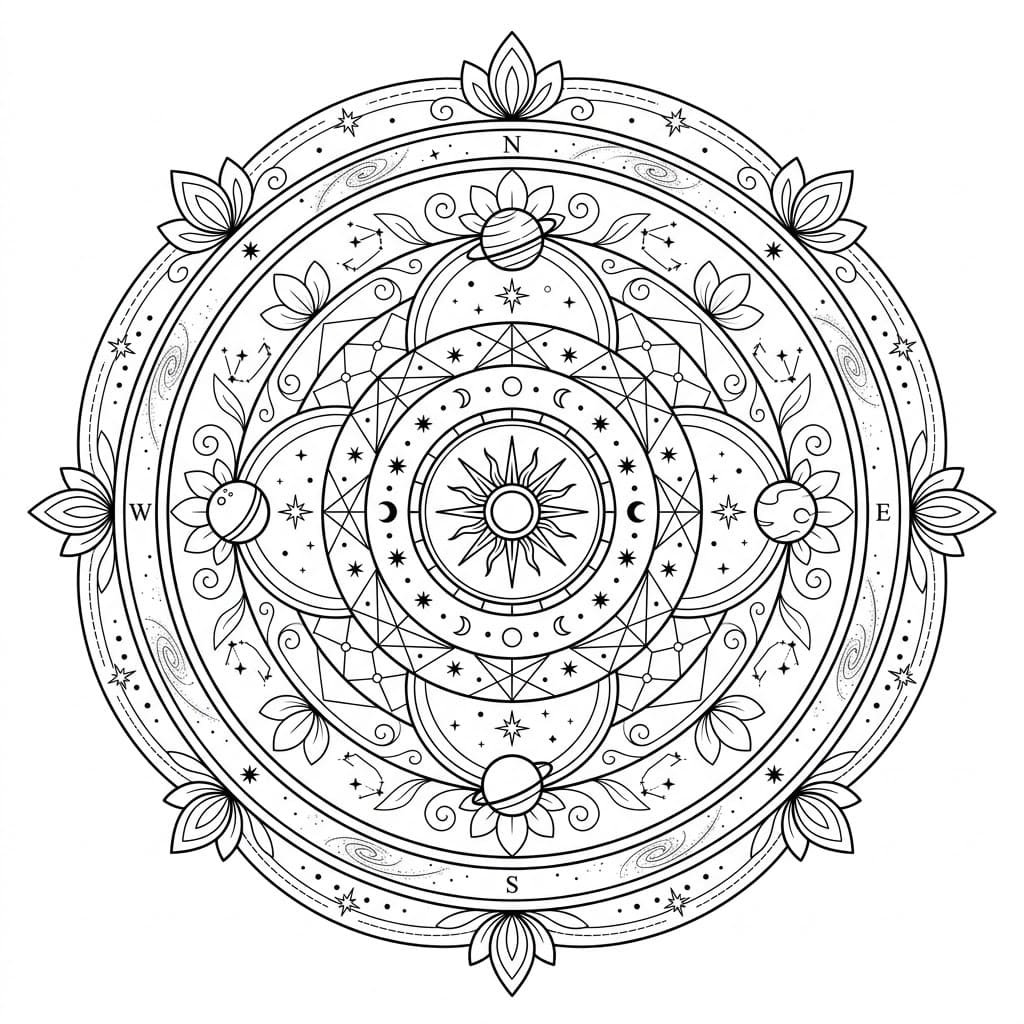 Astral Echo Cosmological Mandala Universe Map Mandalas