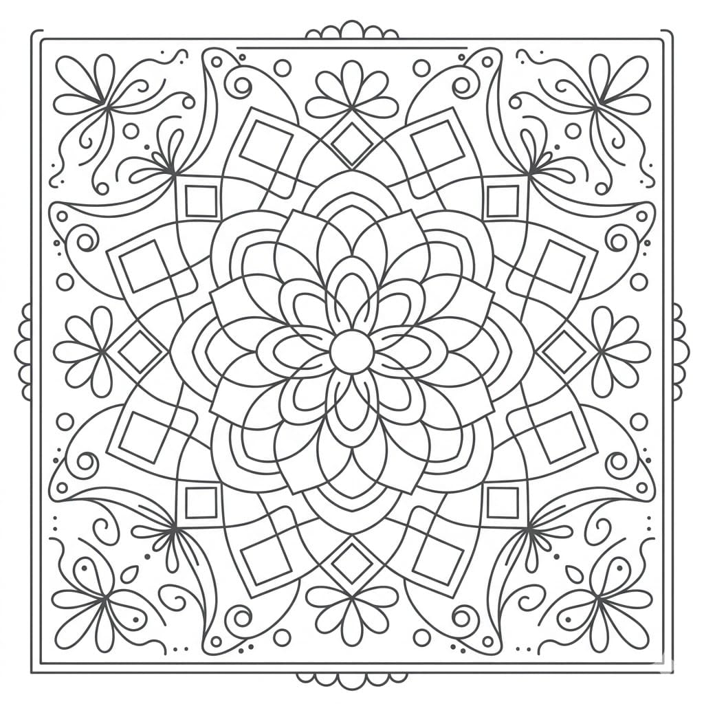 Aura Square Mandala Shape Template Mandalas