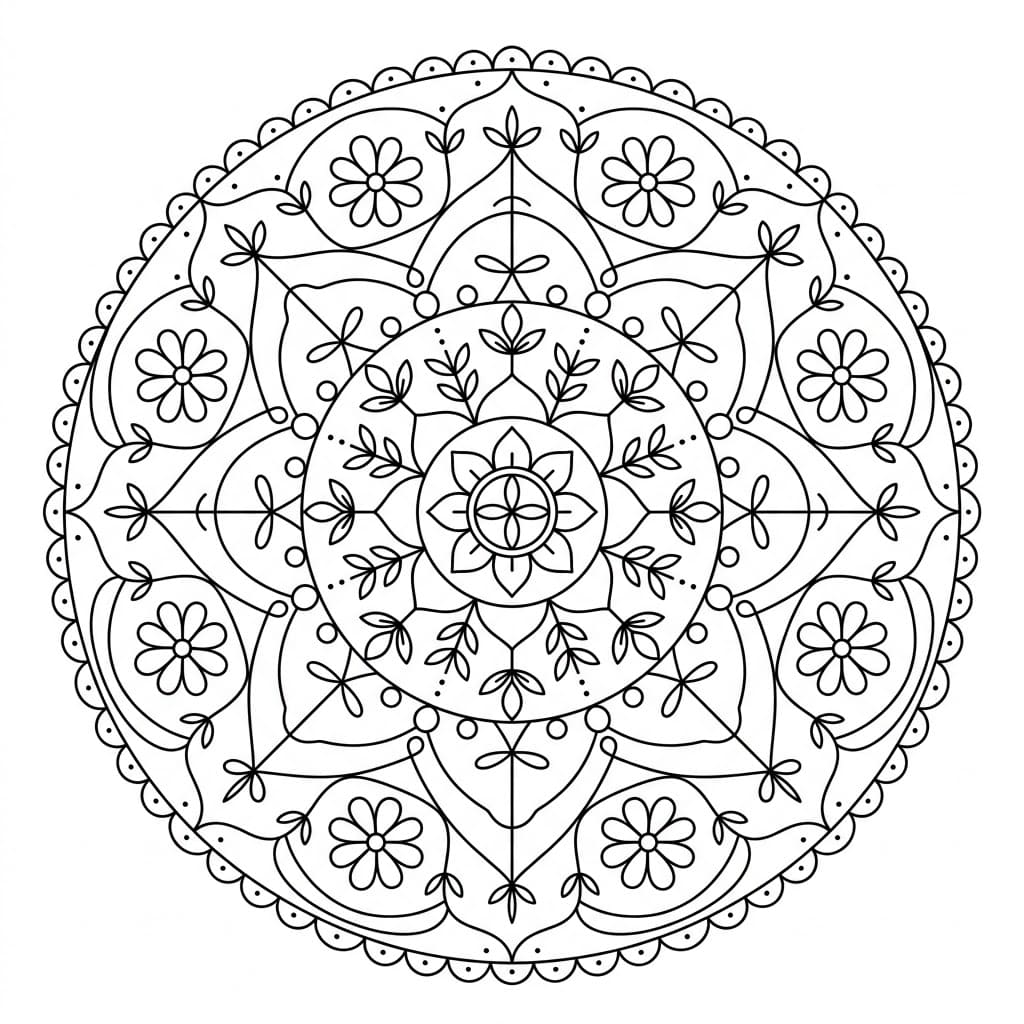 Aurora Thread-Cross Mandala Drawing Prompt Mandalas
