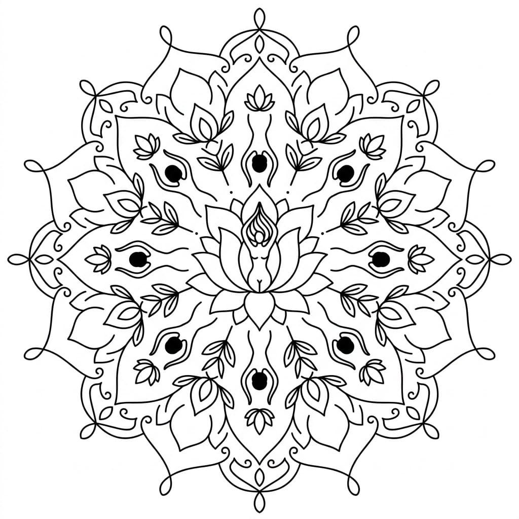 Bloom Inverted-Figure Mandala Symmetry Challenge Mandalas