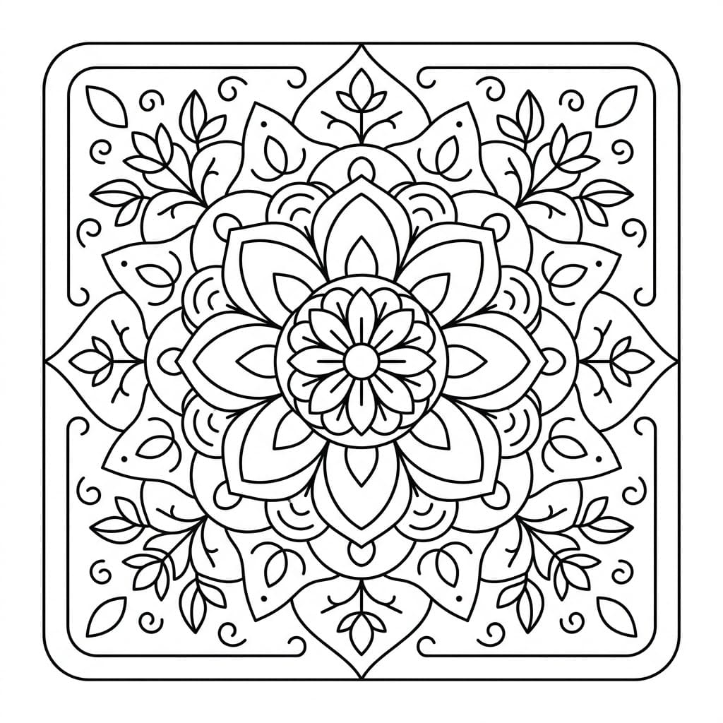 Bloom Square Mandala Shape Template Mandalas
