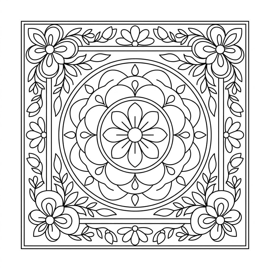 Blossom Square Mandala Shape Template Mandalas
