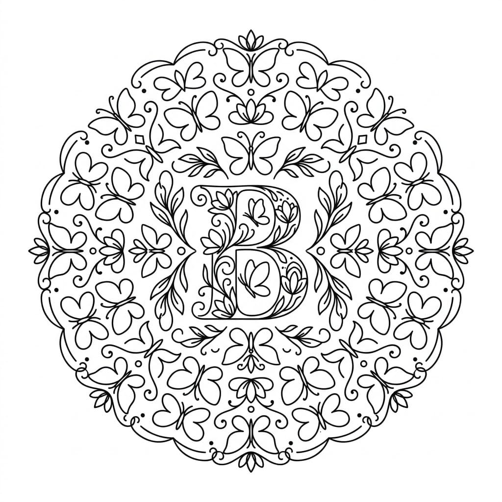 Butterfly Letter Mandala Alphabet Sheet Mandalas
