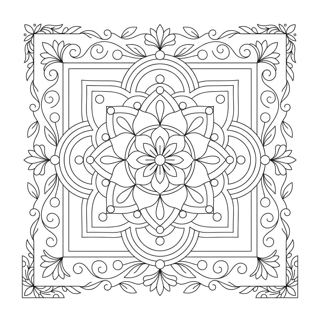 Celeste Square Mandala Shape Template Mandalas
