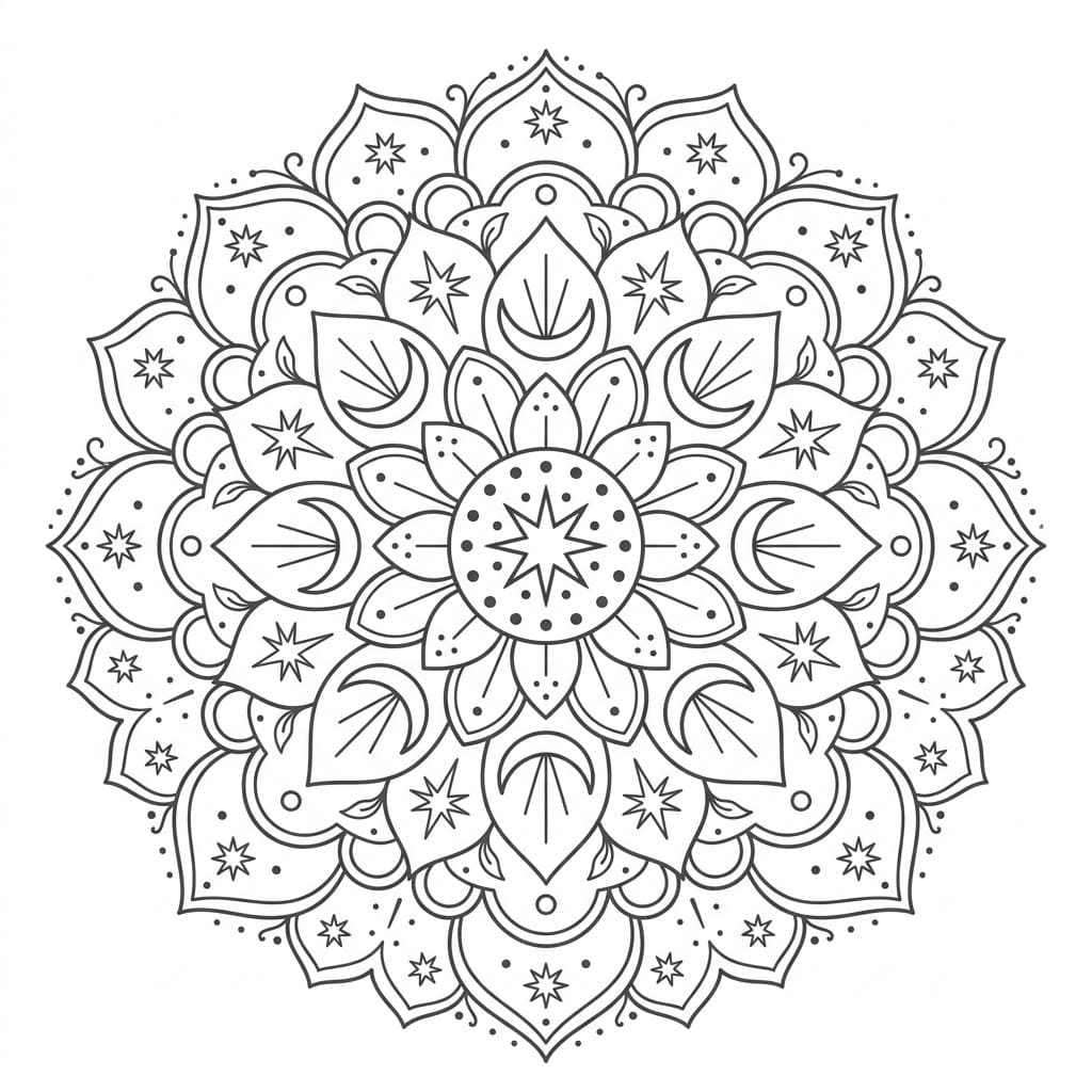 Celestial Protection Mandala Mindfulness Worksheet Mandalas