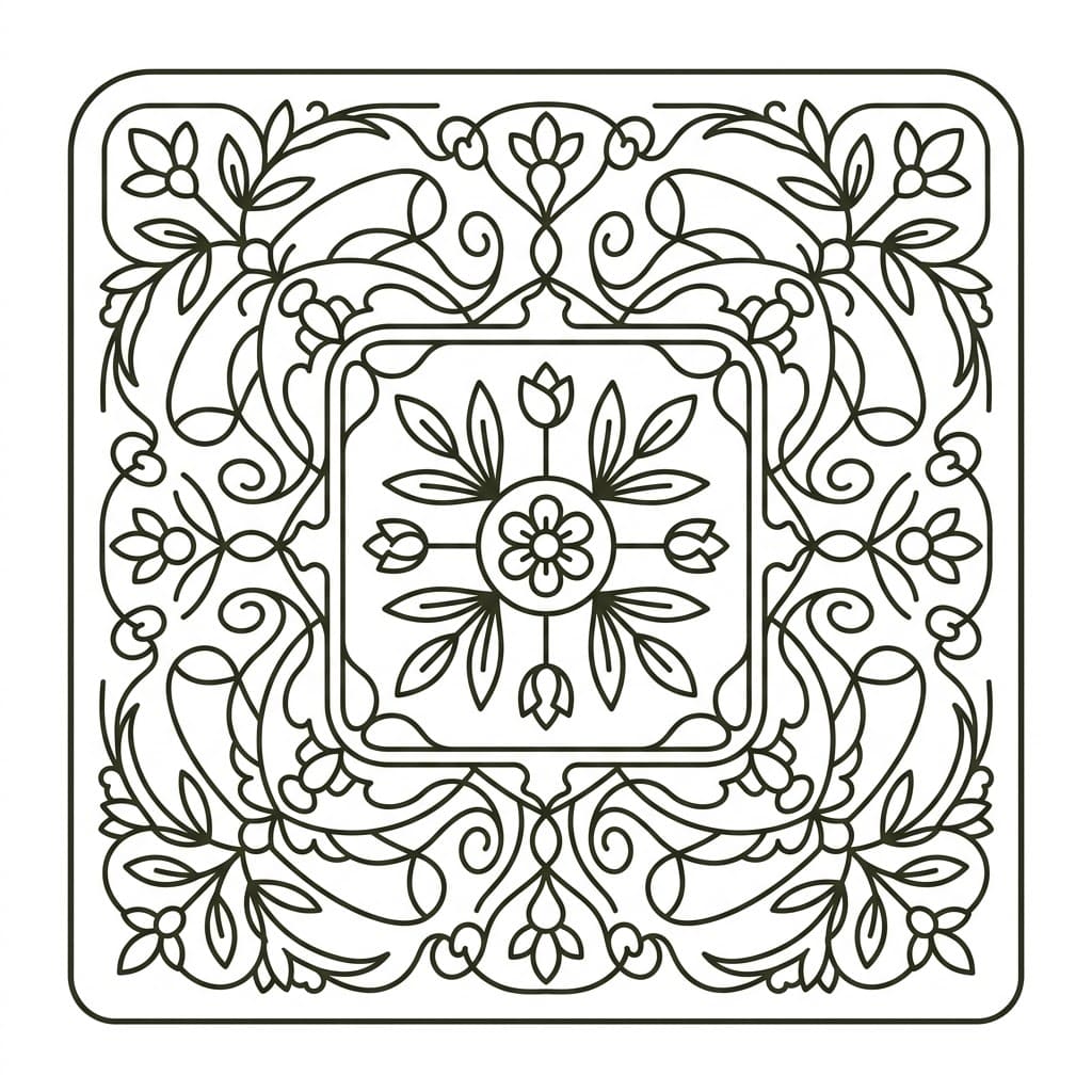 Coral Square Mandala Shape Template Mandalas