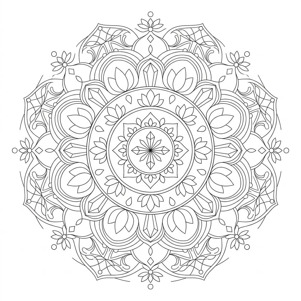 Crystal Ceiling Mandala Architecture Printable Mandalas