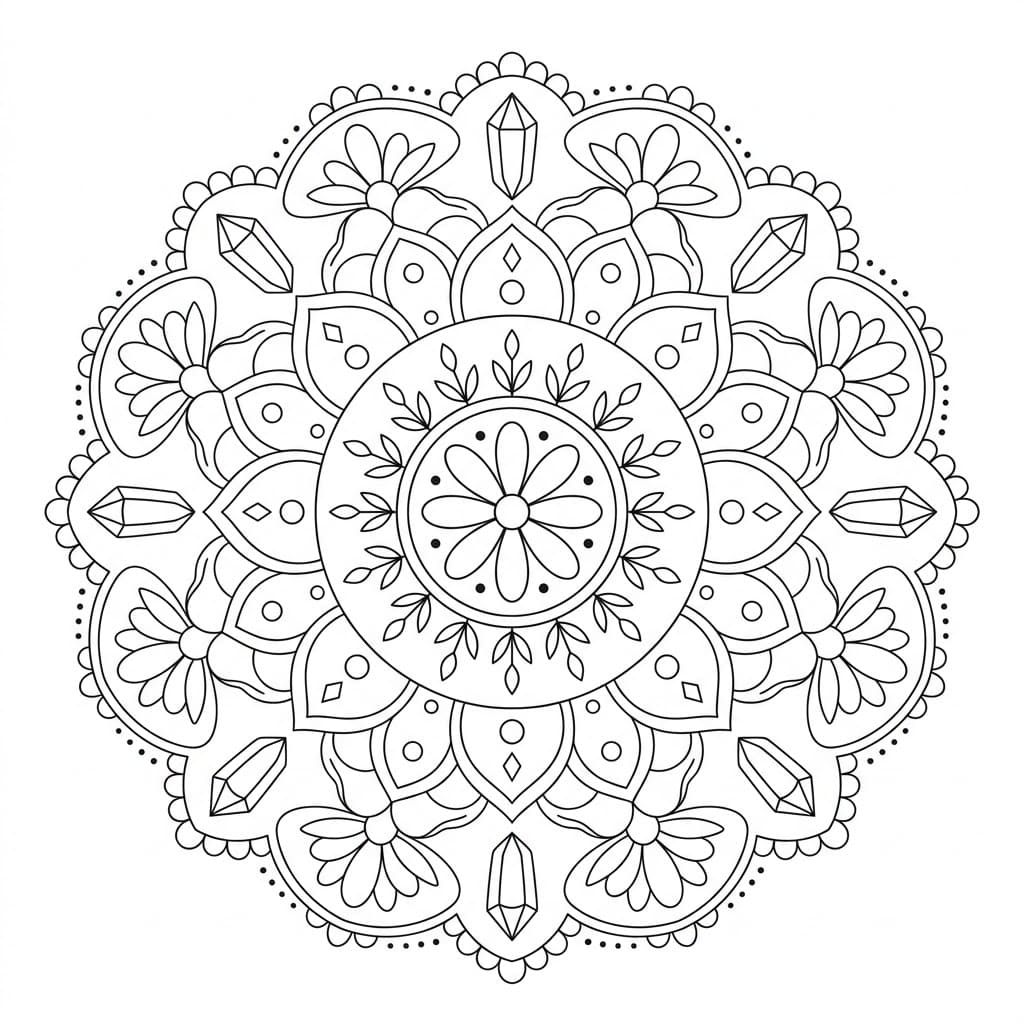 Crystal Protection Mandala Mindfulness Worksheet Mandalas