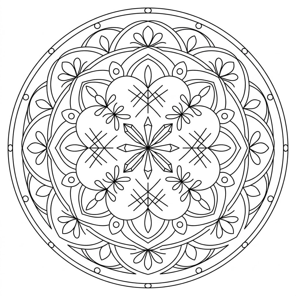 Crystal Thread-Cross Mandala Drawing Prompt Mandalas
