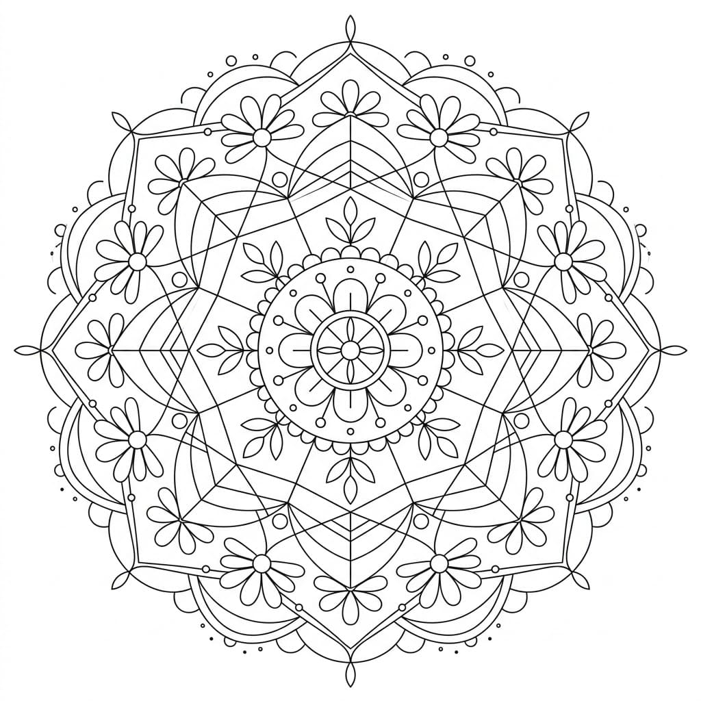 Dreamy Thread-Cross Mandala Drawing Prompt Mandalas