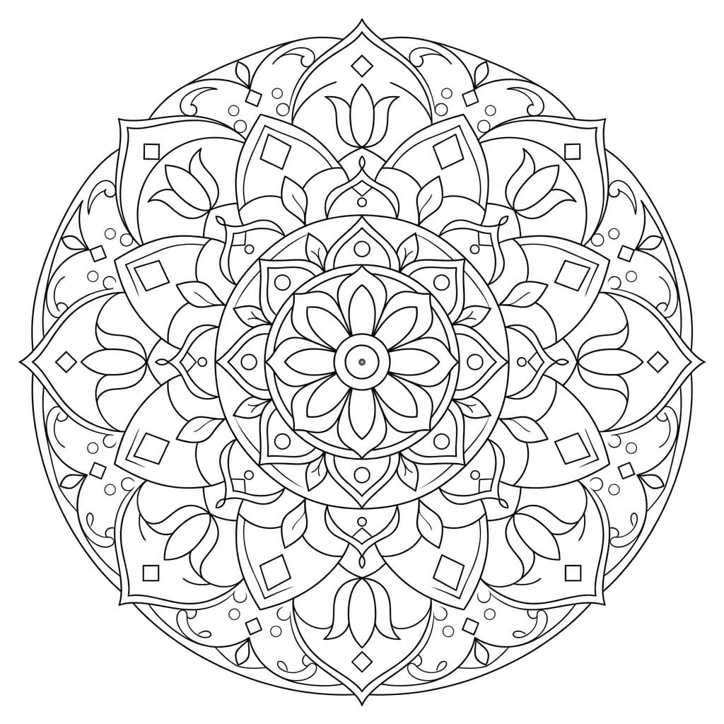 Echo Upright-Figure Mandala Geometry Page Mandalas