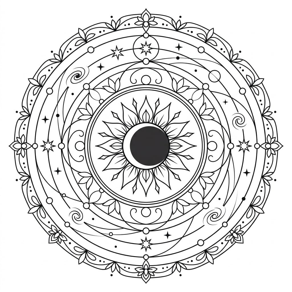 Eclipse Form Cosmological Mandala Universe Map Mandalas
