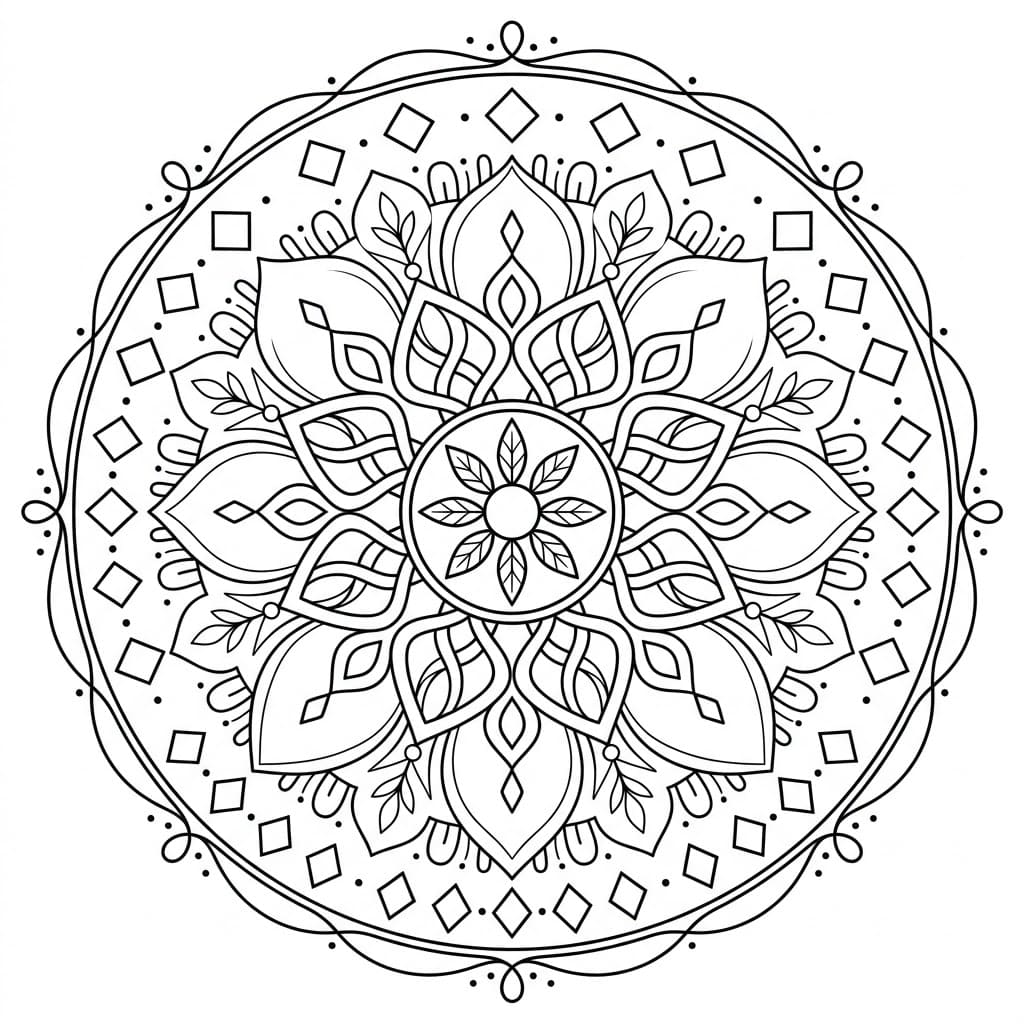 Ember Thread-Cross Mandala Drawing Prompt Mandalas