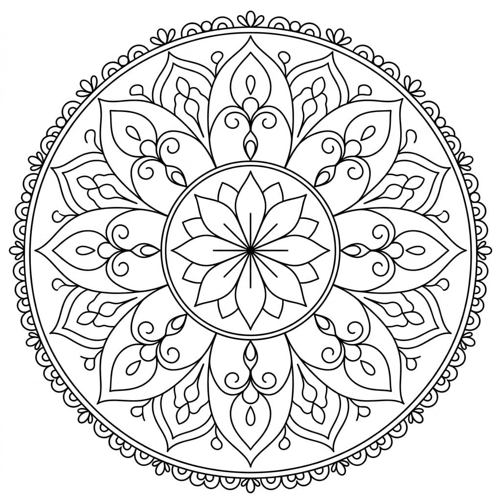 Eternal Lotus Mandala Symmetry Page Mandalas