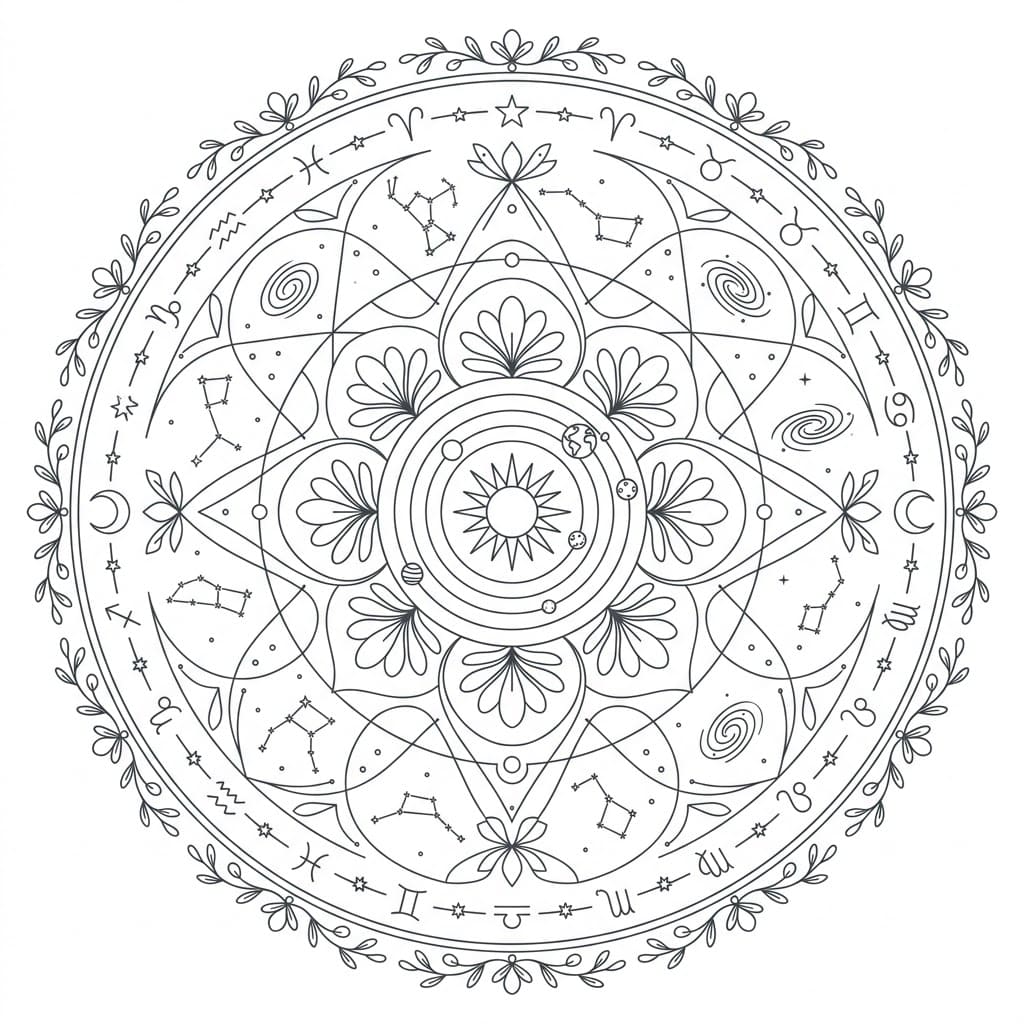 Ethereal Drift Cosmological Mandala Universe Map Mandalas