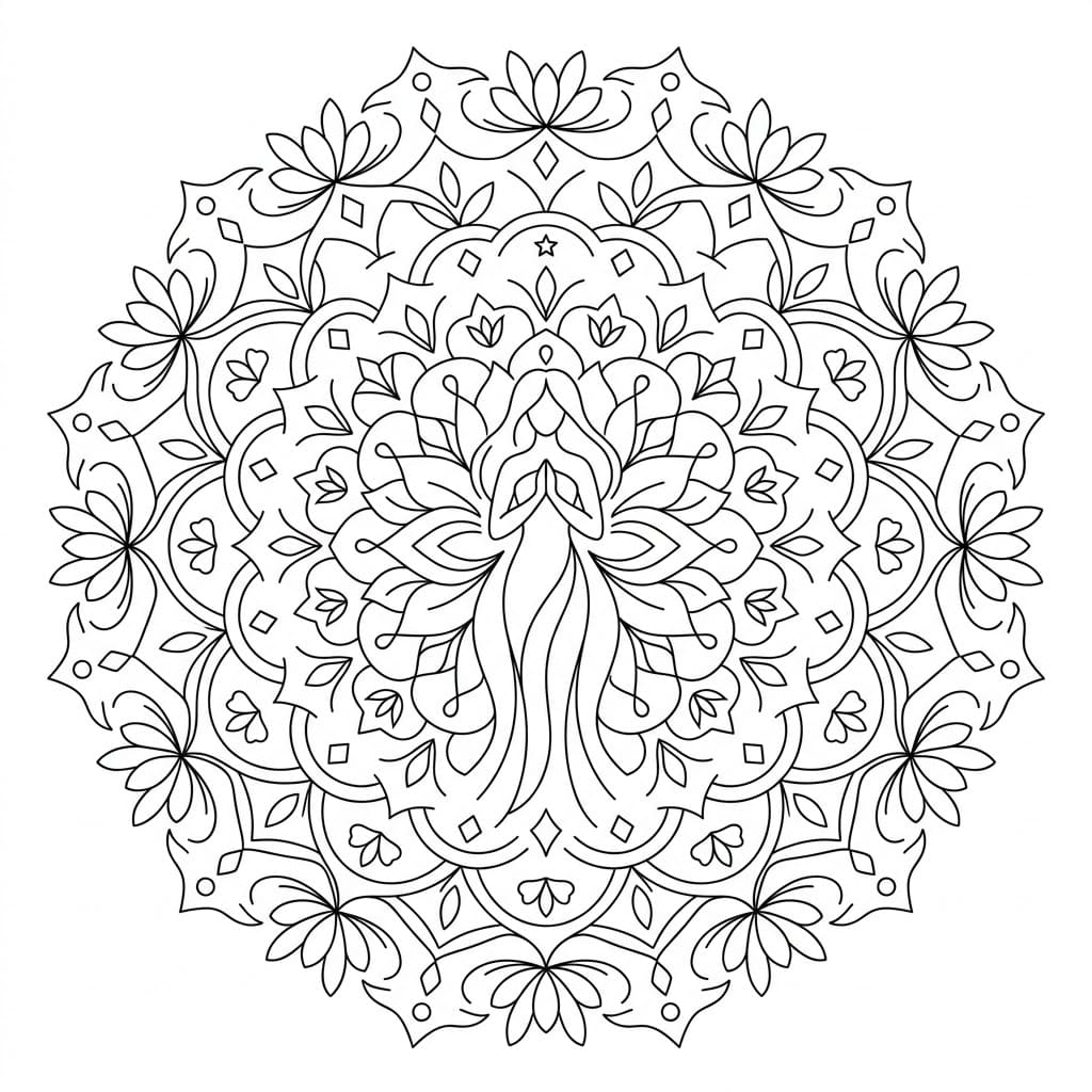 Fable Upright-Figure Mandala Geometry Page Mandalas