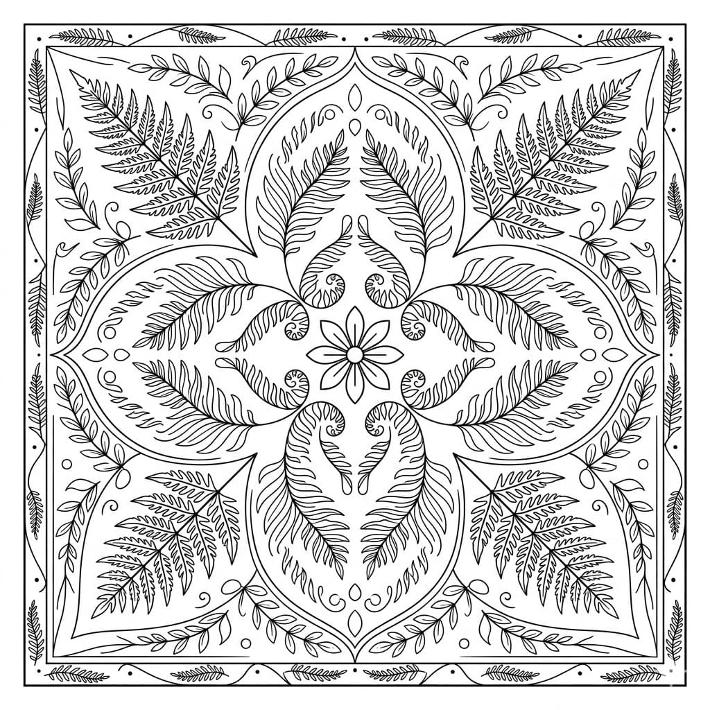 Fern Square Mandala Shape Template Mandalas