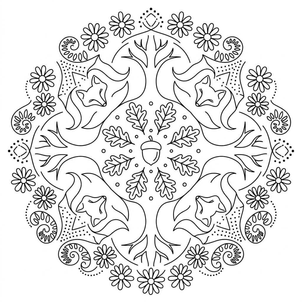 Forest Inverted-Figure Mandala Symmetry Challenge Mandalas