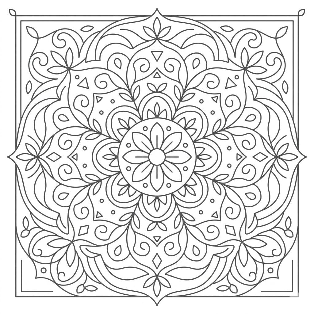 Gentlepine Square Mandala Shape Template Mandalas