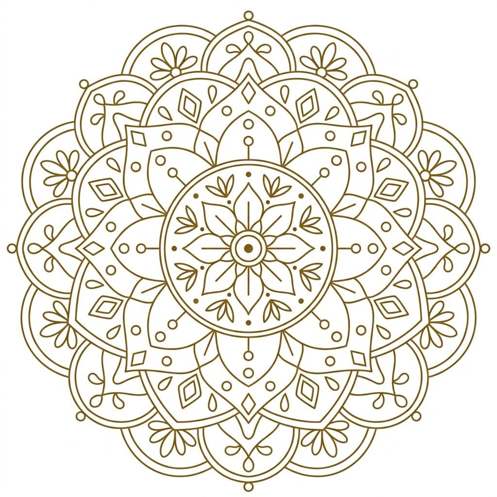 Golden Protection Mandala Mindfulness Worksheet Mandalas