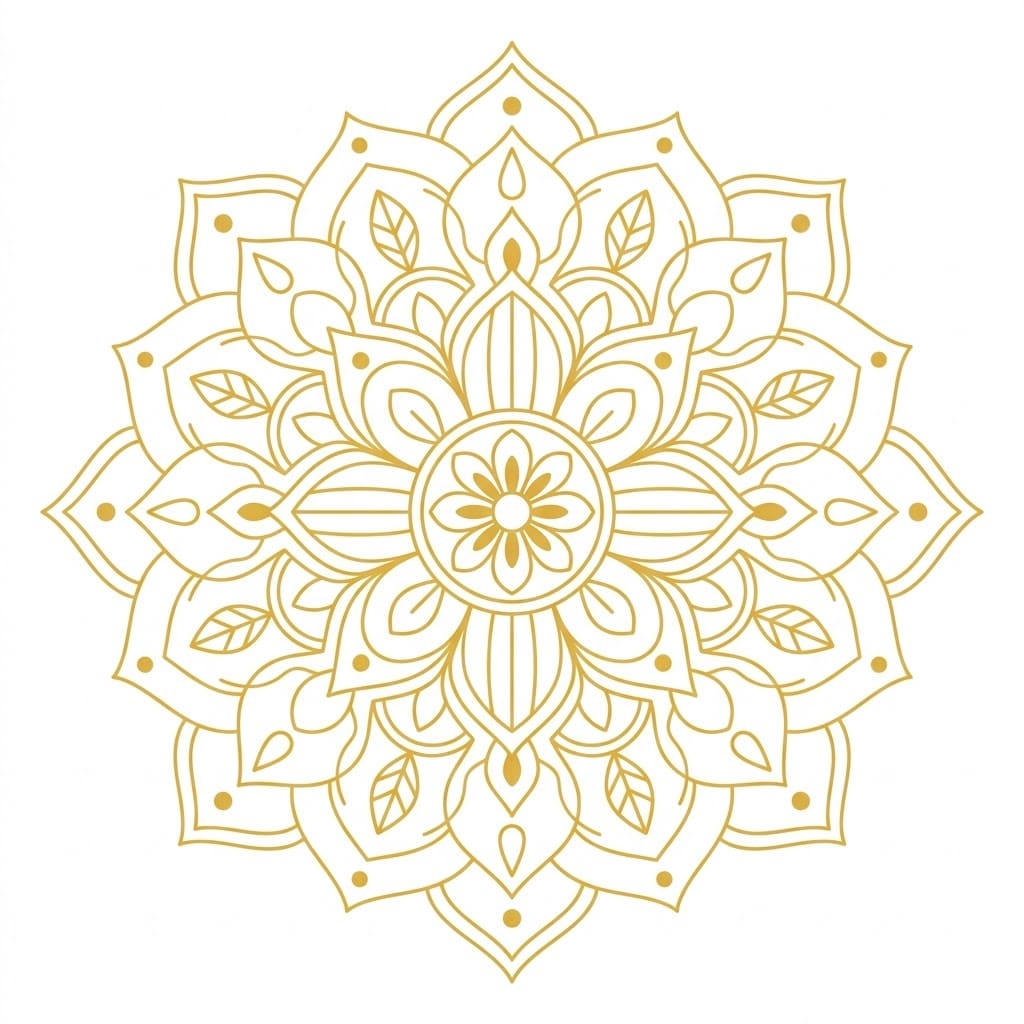 Golden Thread-Cross Mandala Drawing Prompt Mandalas