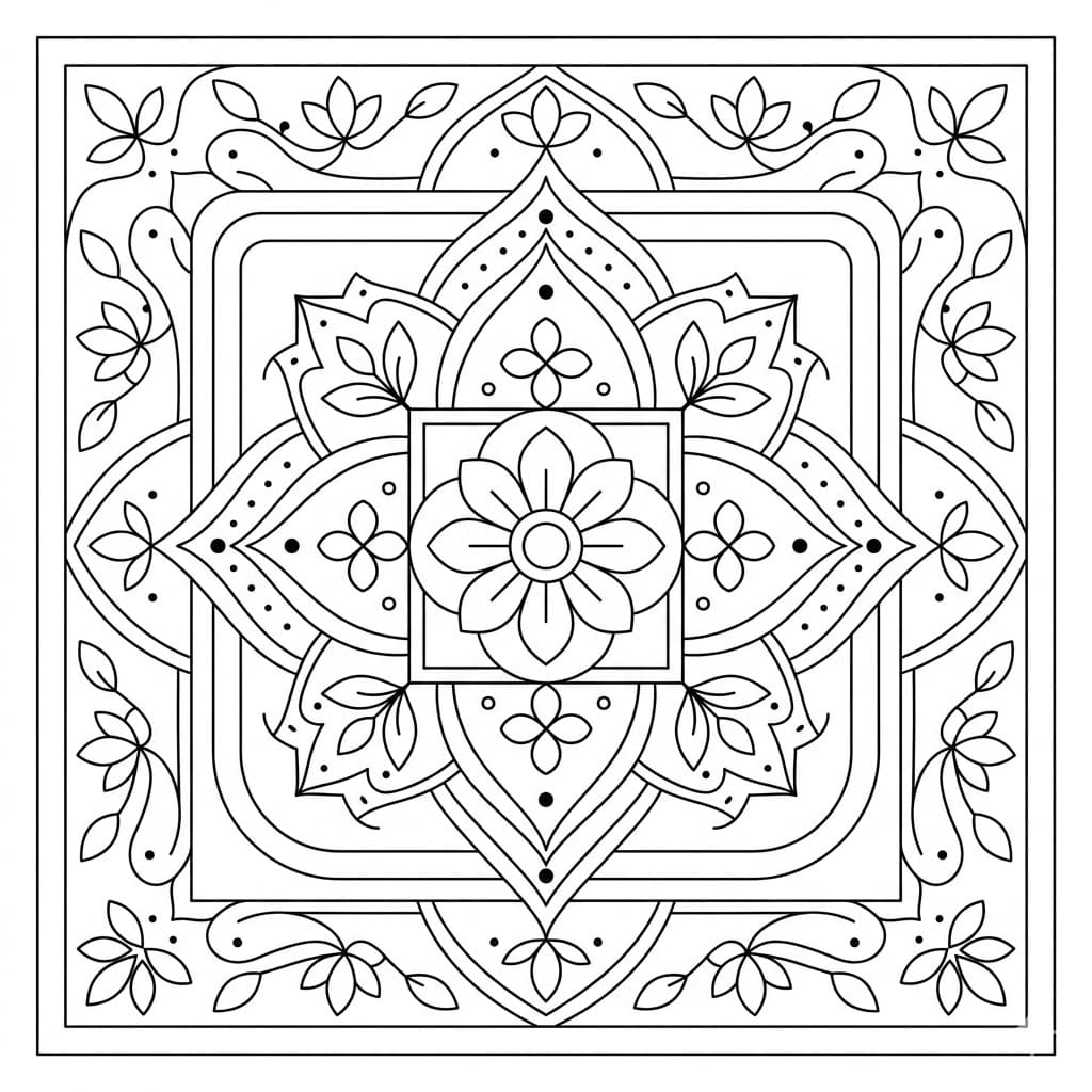 Harmony Square Mandala Shape Template Mandalas
