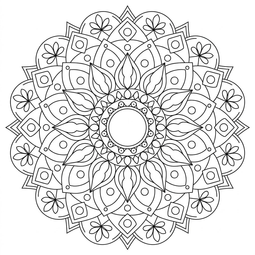 Hollow Upright-Figure Mandala Geometry Page Mandalas