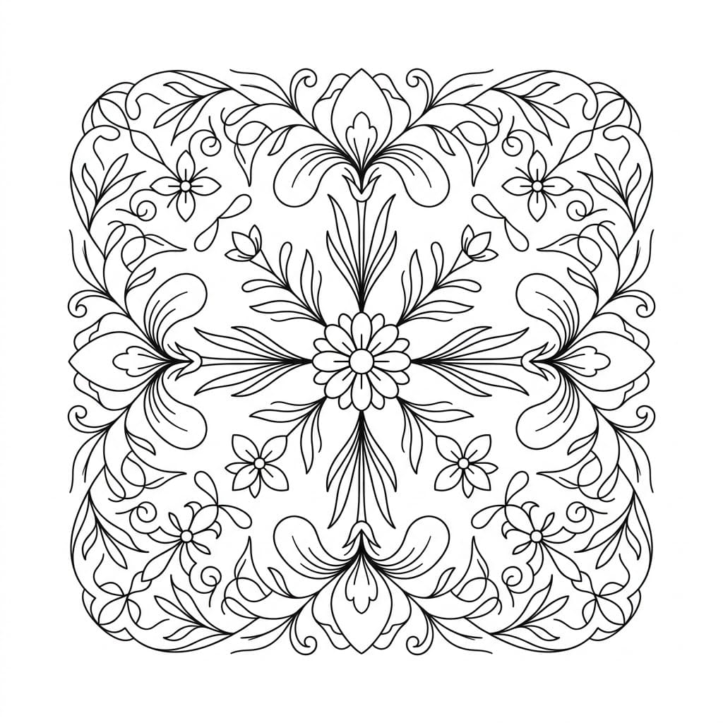 Iris Square Mandala Shape Template Mandalas