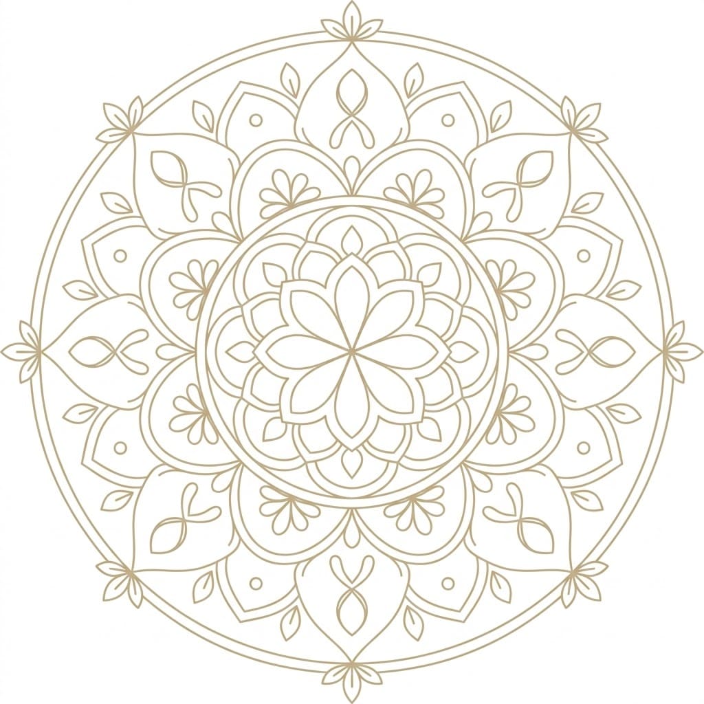 Ivory Inverted-Figure Mandala Symmetry Challenge Mandalas